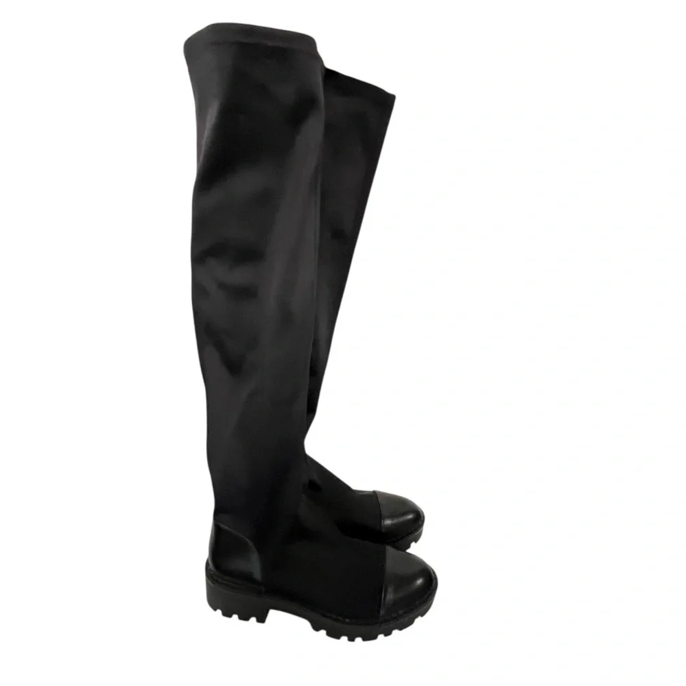 Zara | Tall Lug Soled‎ Boots in Black Size 39 8